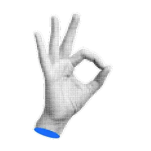 Grafika w stylu halftone, dłoń