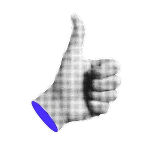 Grafika w stylu halftone, kciuk do góry