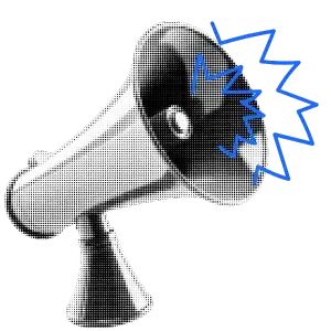 Megafon, grafika w stylu halftone