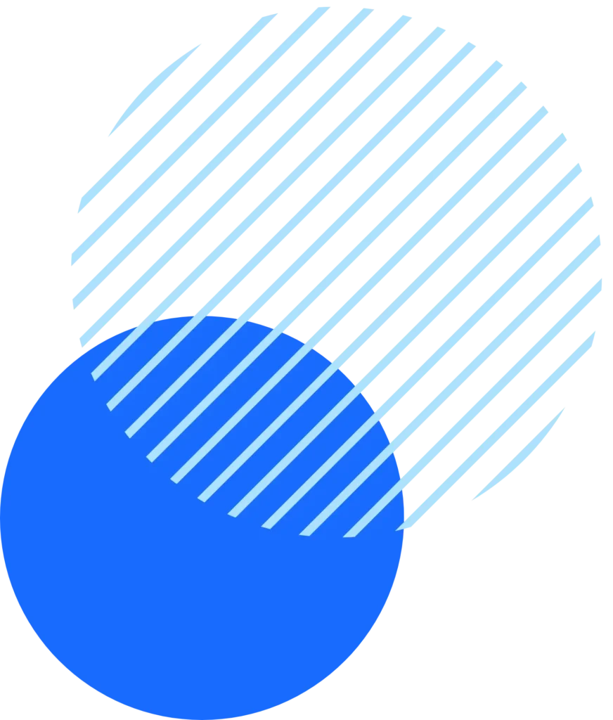 Element dekoracyjny - niebieska kropka i jasno niebieskie kreski