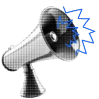 Megafon, grafika w stylu halftone